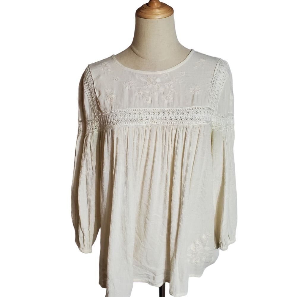 Mi Ami Off White Boho Festival Top